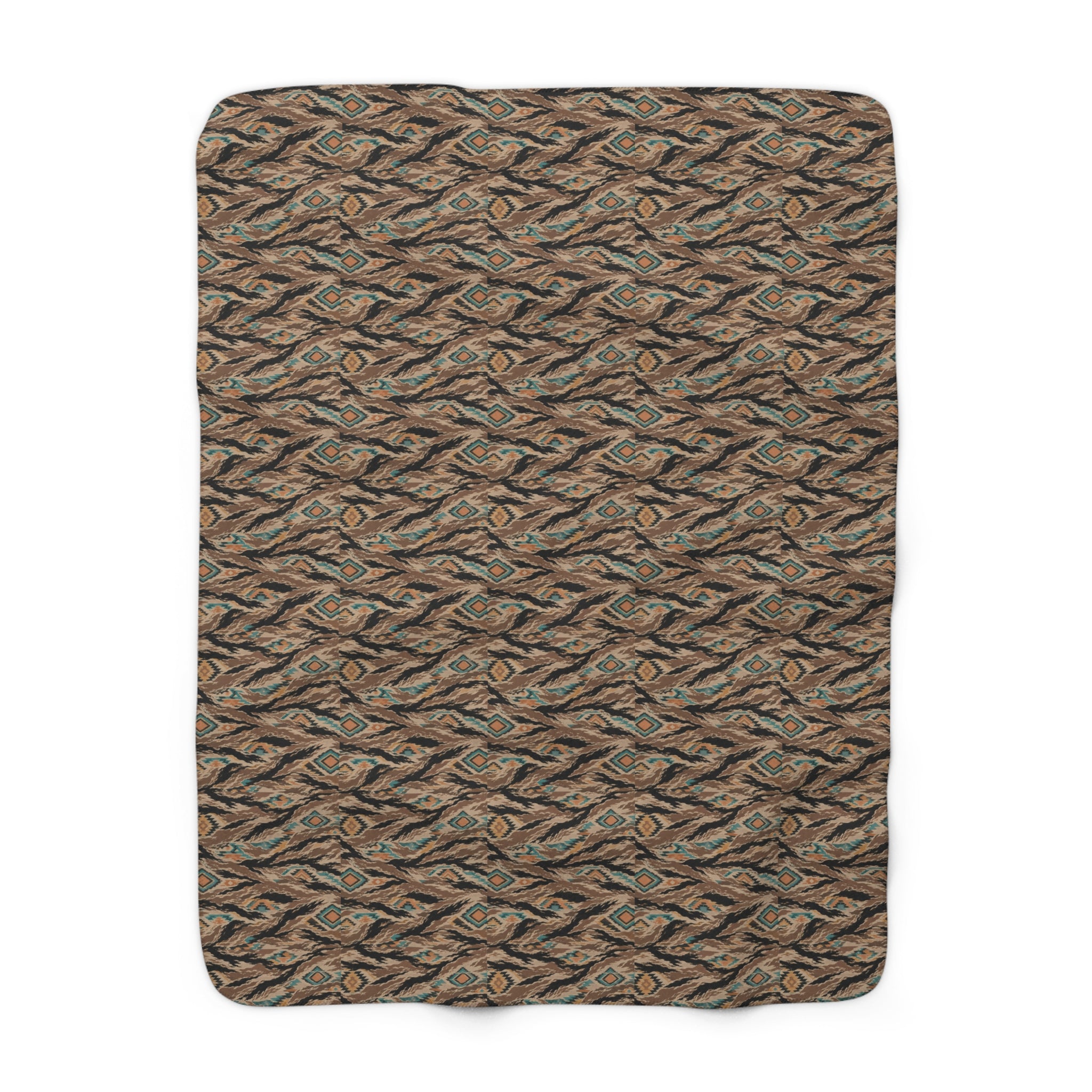 Southwestern Sherpa Blanket — Rustic Aztec Fleece Throw