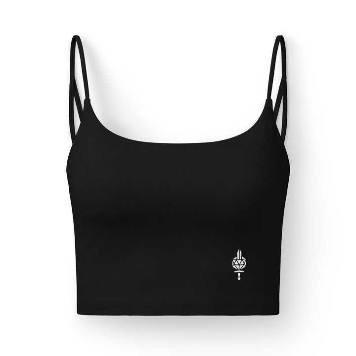 Luxe Crop Bra — 'Bellum Arcanum' Script Back & Minimal Front Emblem