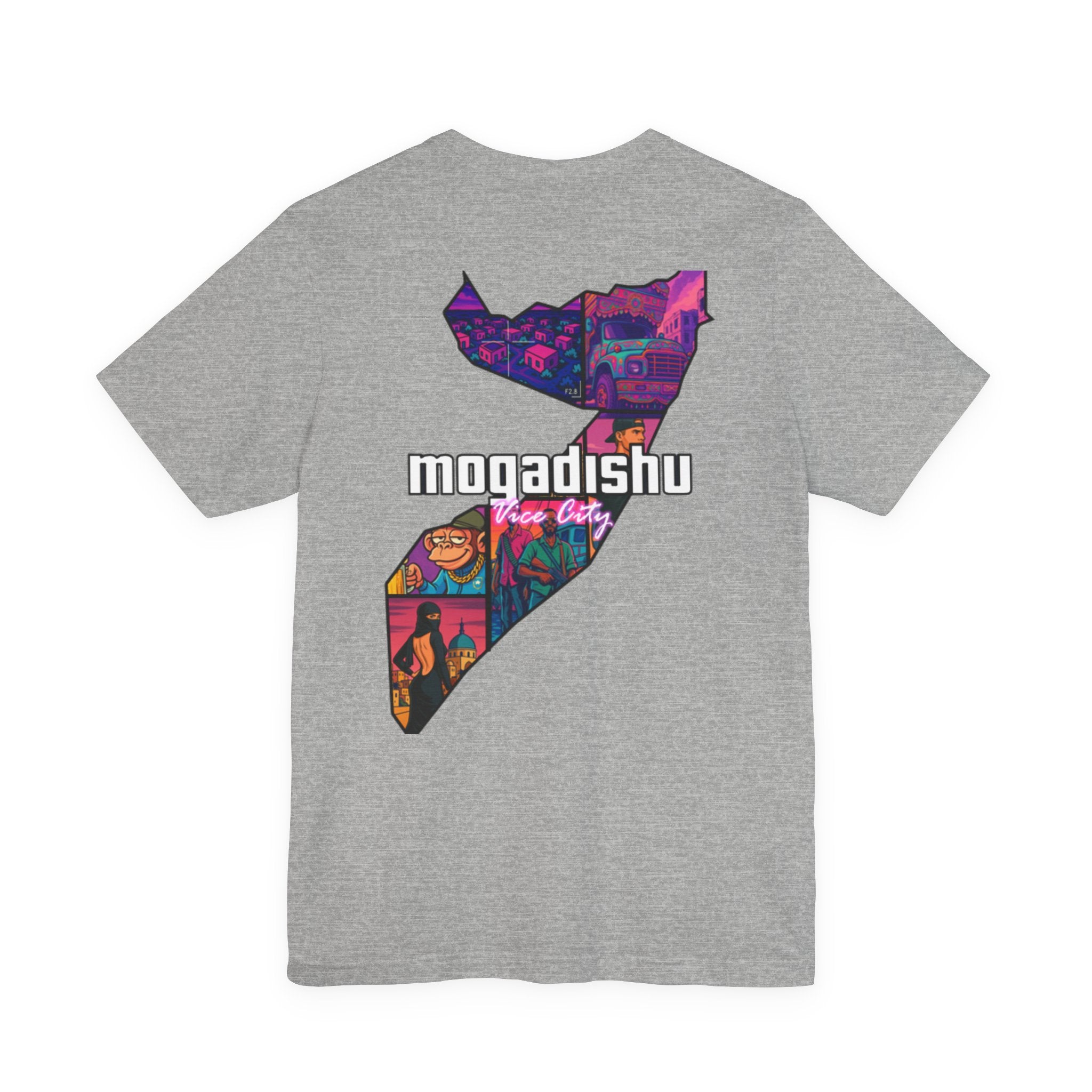 Somalia Map Graphic Tee — "Mogadishu Your City" Colorful Back Print