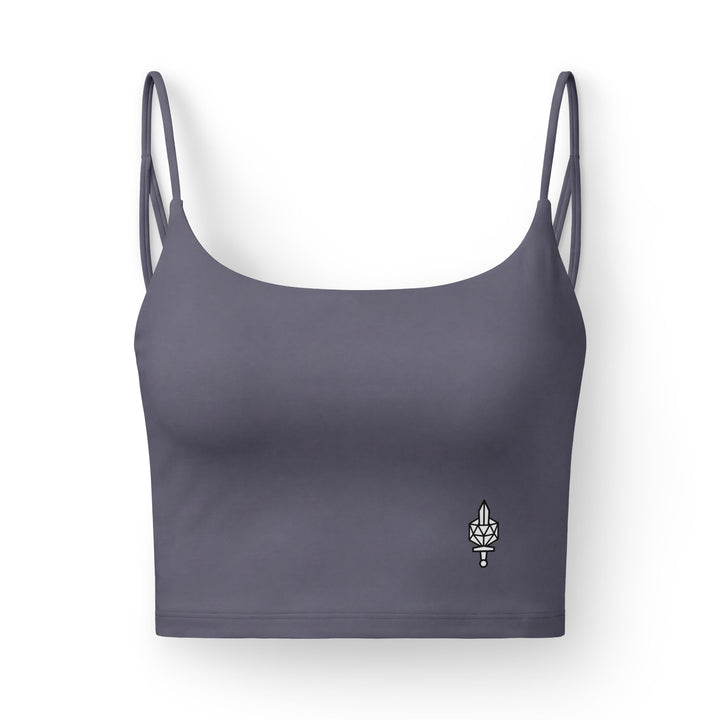 Luxe Crop Bra — 'Bellum Arcanum' Script Back & Minimal Front Emblem