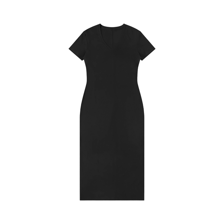 Women's V-Neck Short Sleeve Maxi Dress